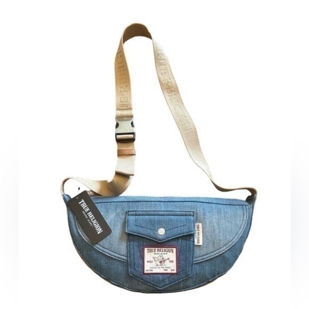True Religion Blue Denim Crossbody Bag